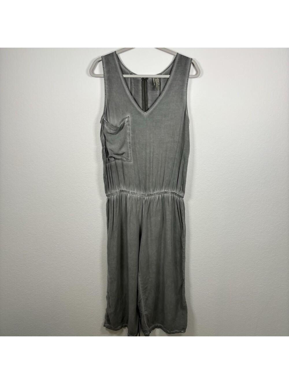 XCVI Women’s Jumpsuit Grey Size Medium Lagenlook Boho Bohemian Spacedye Tank Top